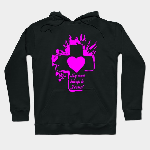 MY HEART BELONGS TO JESUS Christian Design Hoodie by ejsulu